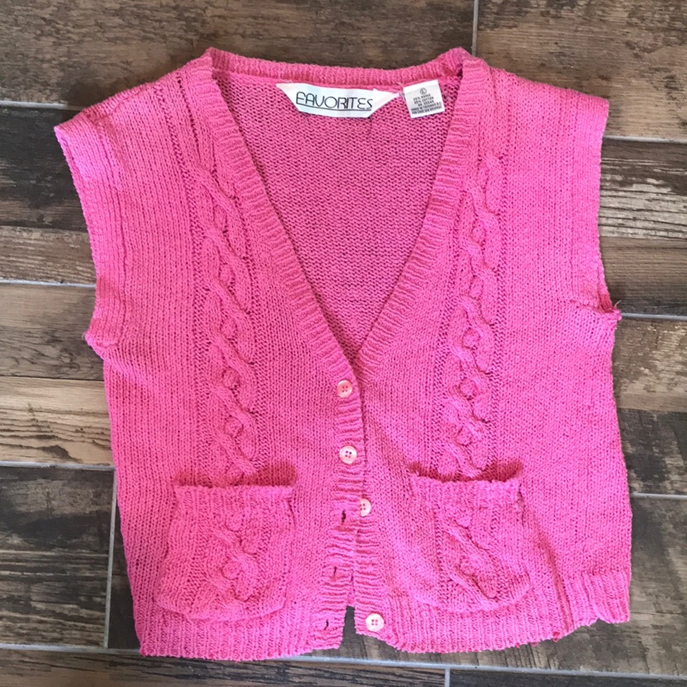 vintage pink sweater vest